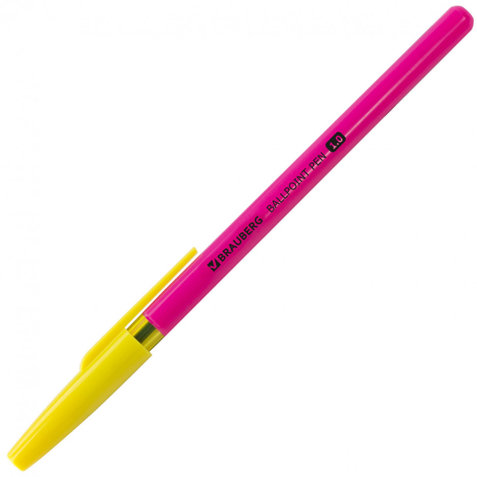 Ручка шариковая BRAUBERG Color, пишущий узел 1 мм, линия письма 0,5 мм, длина письма 1200 м,  цвет чернил синий, 141507