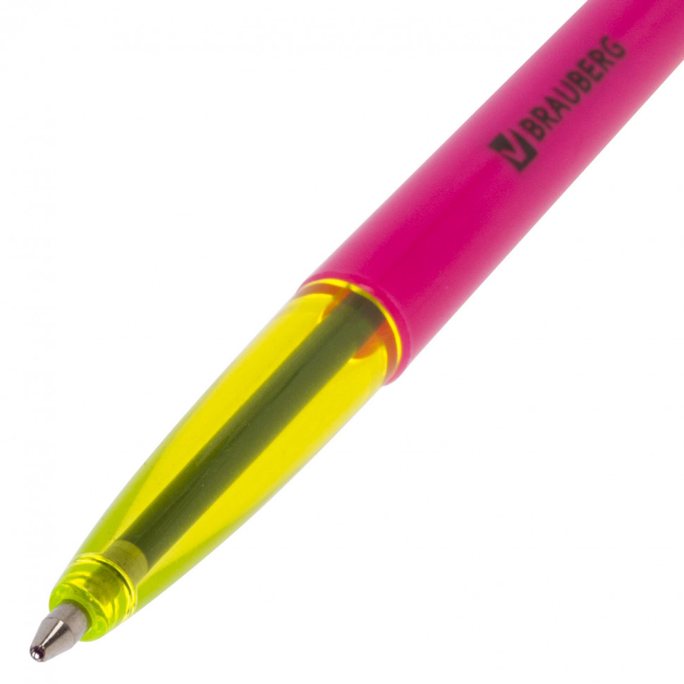Ручка шариковая BRAUBERG Color, пишущий узел 1 мм, линия письма 0,5 мм, длина письма 1200 м,  цвет чернил синий, 141507