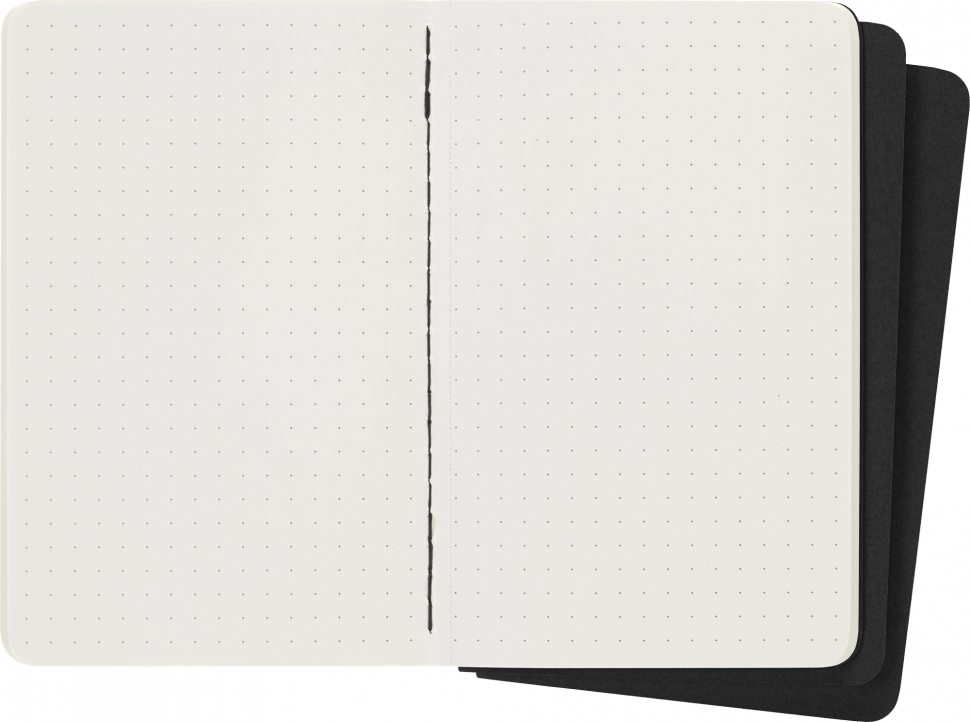 Блокнот Moleskine CAHIER JOURNAL Pocket, размер 90 x 140 мм, обложка картон, 64 страницы, линовка в точку (пунктир), цвет черный, QP314 
