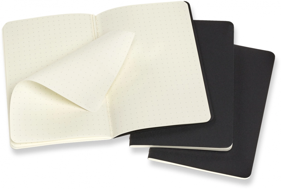 Блокнот Moleskine CAHIER JOURNAL Pocket, размер 90 x 140 мм, обложка картон, 64 страницы, линовка в точку (пунктир), цвет черный, QP314 