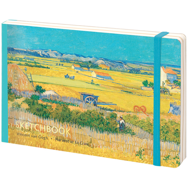 Скетчбук - альбом для рисования А5 "Van Gogh", 80 листов (64 листа тонированная бумага 100 г/м2 и 16 листов из крафт-бумаги), твердая обложка, карман