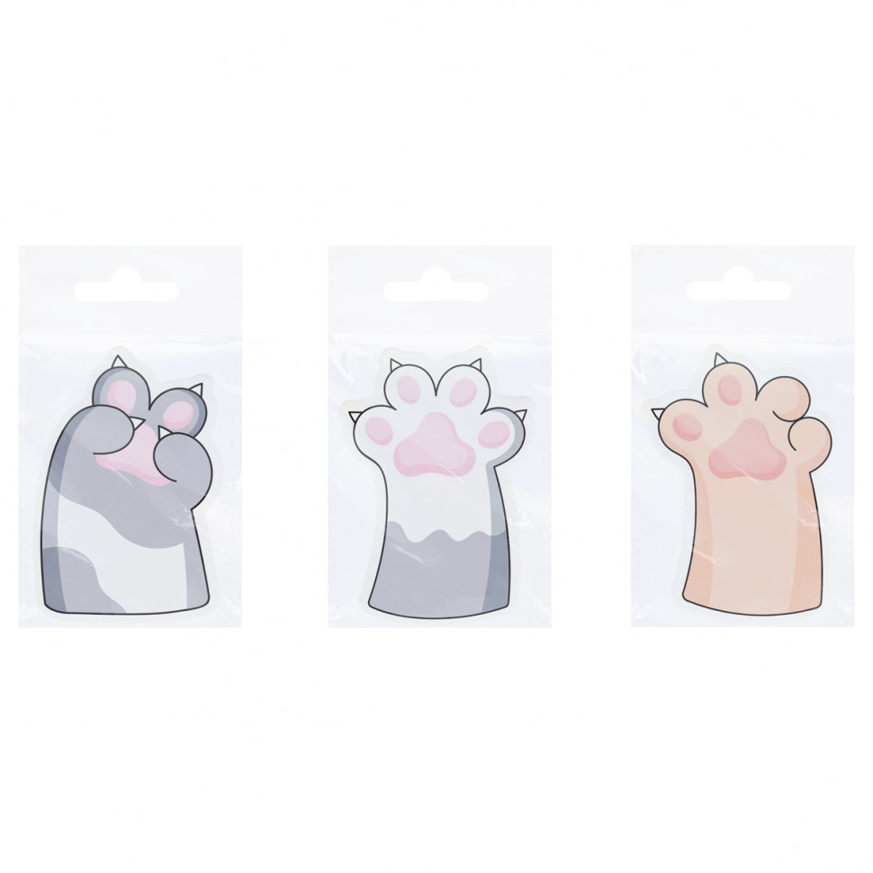 Самоклеящийся блок фигурный MESHU "Paws", 40 листов