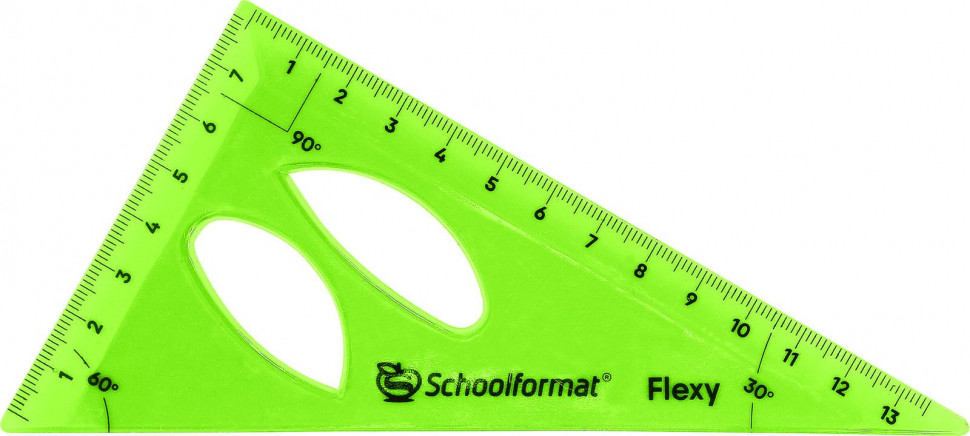 Чертежный набор Schoolformat Flexy гибкий - линейка 20 см, угольник 13 см и транспортир 10 см