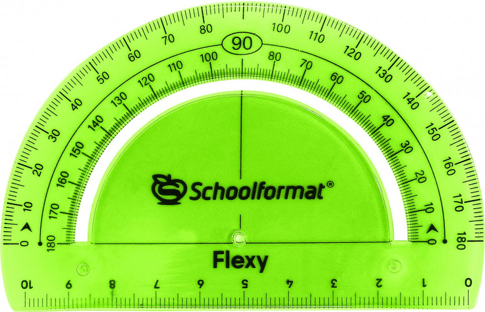 Чертежный набор Schoolformat Flexy гибкий - линейка 20 см, угольник 13 см и транспортир 10 см