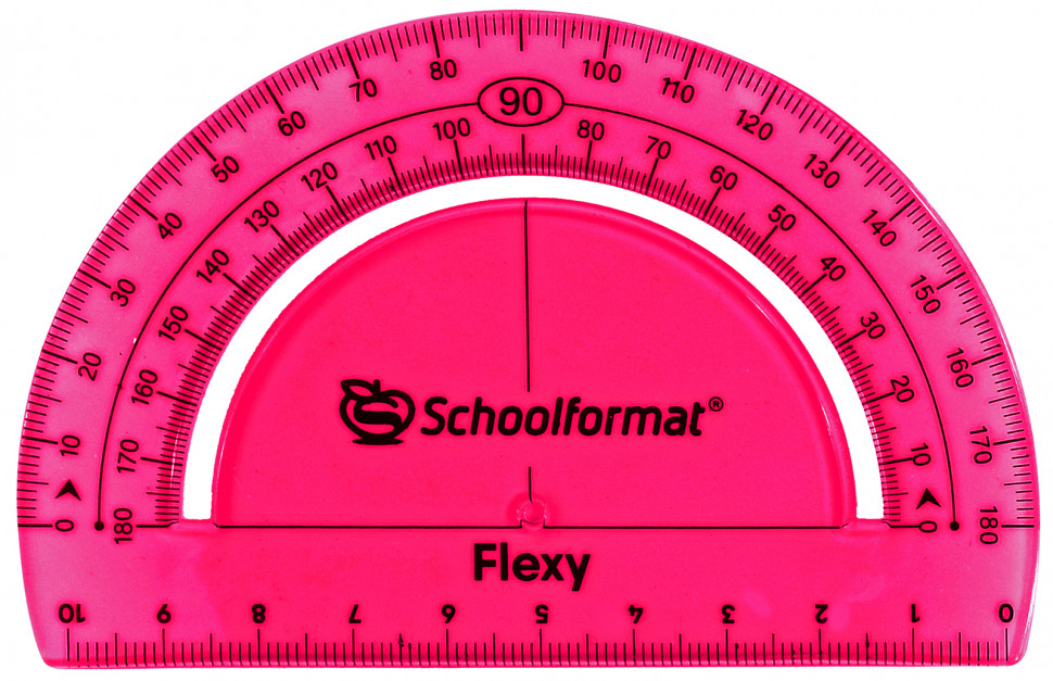 Чертежный набор Schoolformat Flexy гибкий - линейка 20 см, угольник 13 см и транспортир 10 см