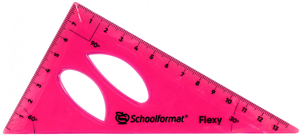 Чертежный набор Schoolformat Flexy гибкий - линейка 20 см, угольник 13 см и транспортир 10 см