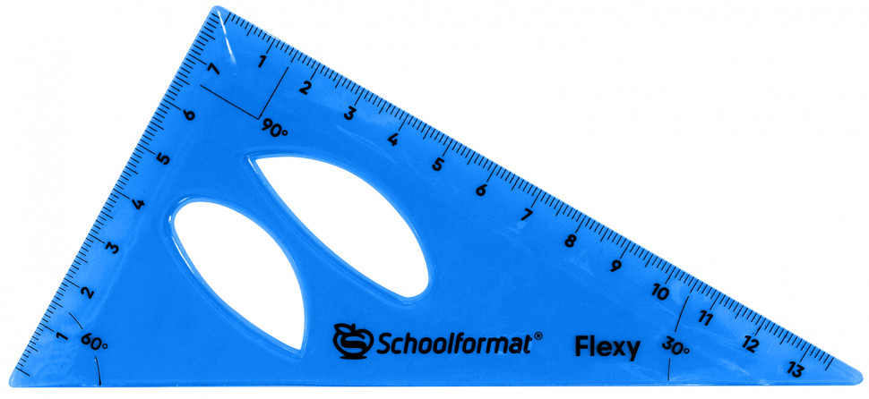 Чертежный набор Schoolformat Flexy гибкий - линейка 20 см, угольник 13 см и транспортир 10 см