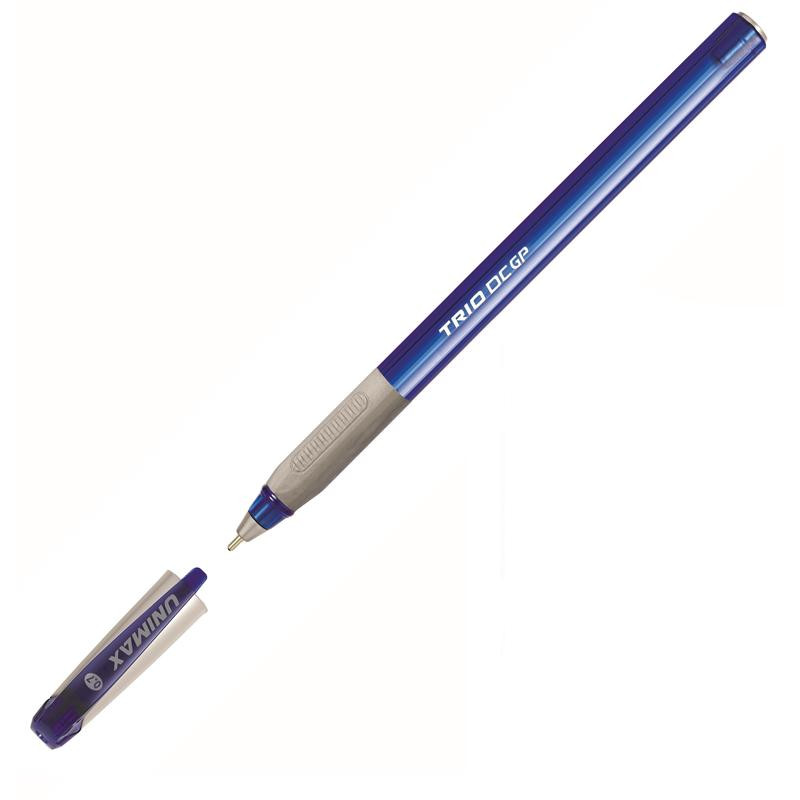 Ручка шариковая Unimax Trio DC GP tinted, пишущий узел  0,7 мм, масляные чернила, трехгранная, цвет чернил синий
