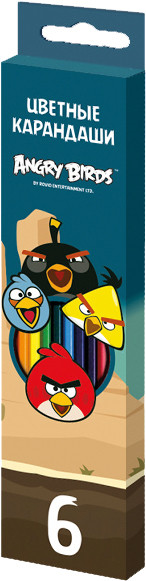 Карандаши "Angry Birds-2" 6 цветов, картон. упак., европодвес-BKc_06176