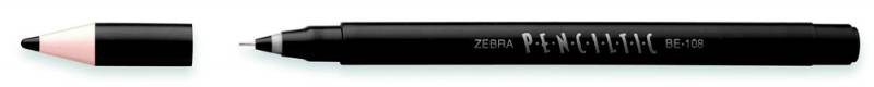 Ручка-роллер Zebra PENCILTIC BE-108 BK,  игловидный пишущий наконечник 0.5 мм, цвет чернил черный