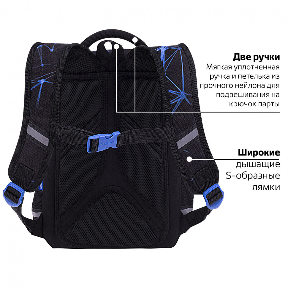 Ранец BRAUBERG LIGHT, одно отделение, с брелоком, "Evil robot", 3D-панель, размер 36 х 26 х 13 см, 272028