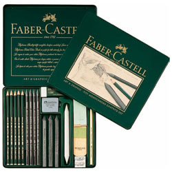 Специальный набор PITT® MONOCHROME, в металлической коробке, 18 предметов, Faber Castell 
