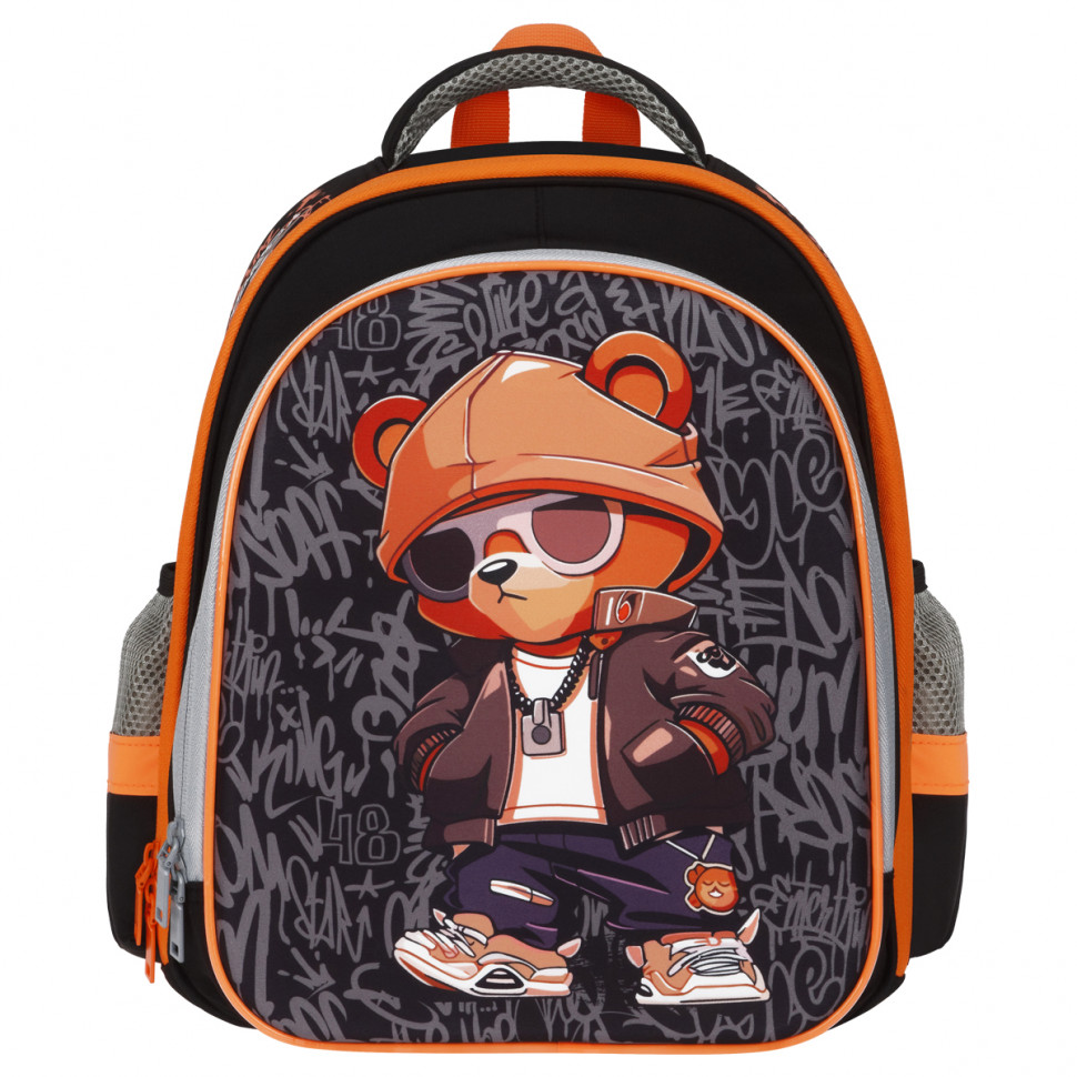 Ранец ArtSpace School Friend Light "Bear", размер 35 х 29 х 12 см, 2 отделения, 2 кармана, анатомическая спинка