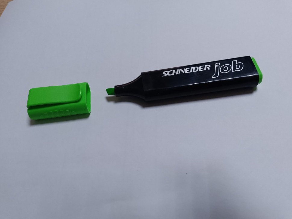 Текстовыделитель SCHNEIDER Job, скошенный наконечник, линия 1-5 мм, чернила на водной основе, цвет чернил зеленый