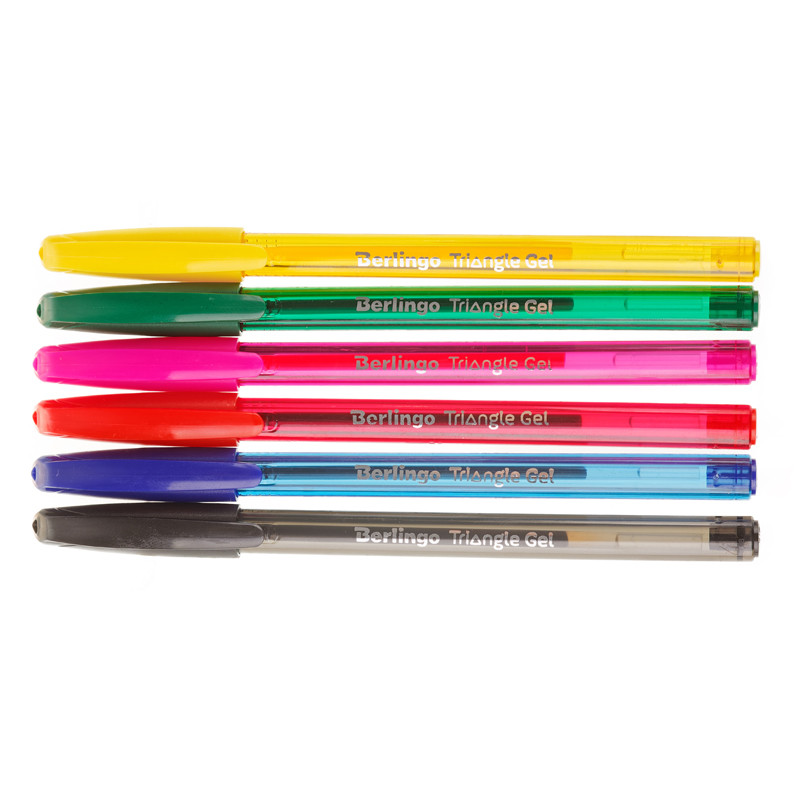 Набор гелевых ручек Berlingo Triangle Gel, 6 штук, 6 цветов, пишущий узел 0,5 мм, линия письма 0.3 мм