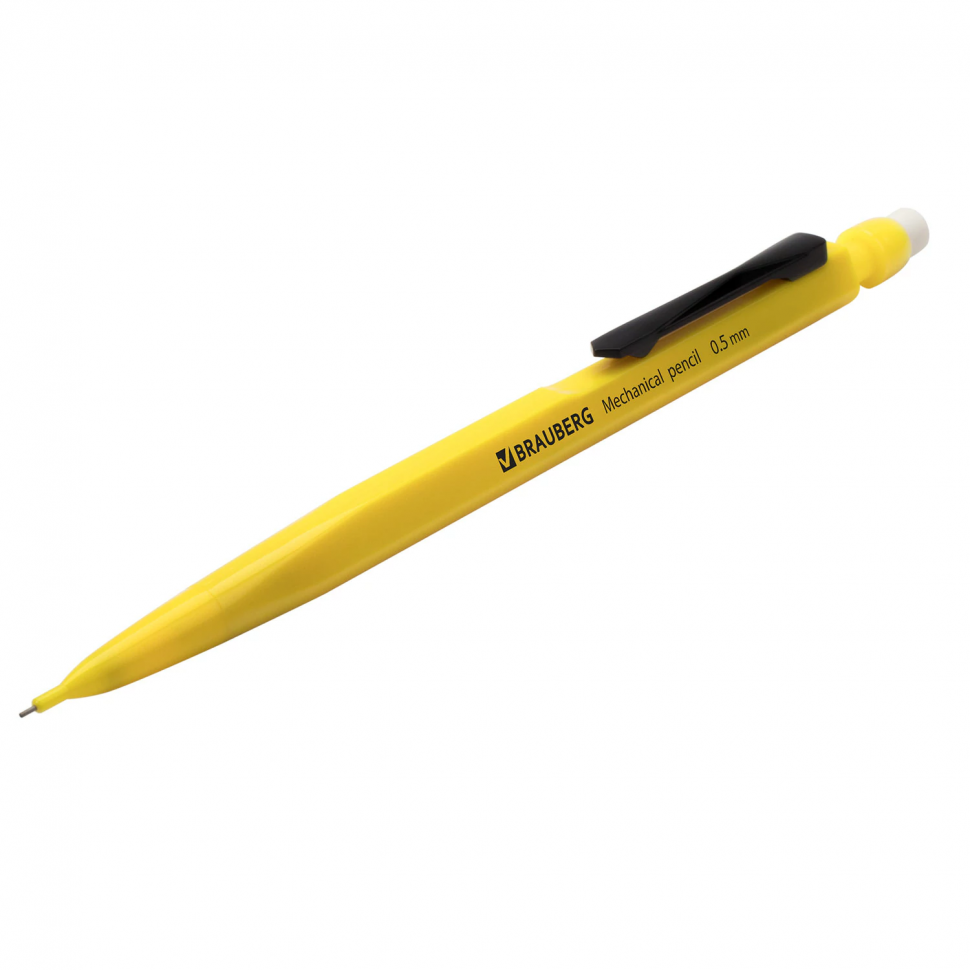 Карандаш механический BRAUBERG Classic с ластиком, твердость HB (ТМ), диаметр грифеля 0,5 мм, 180398