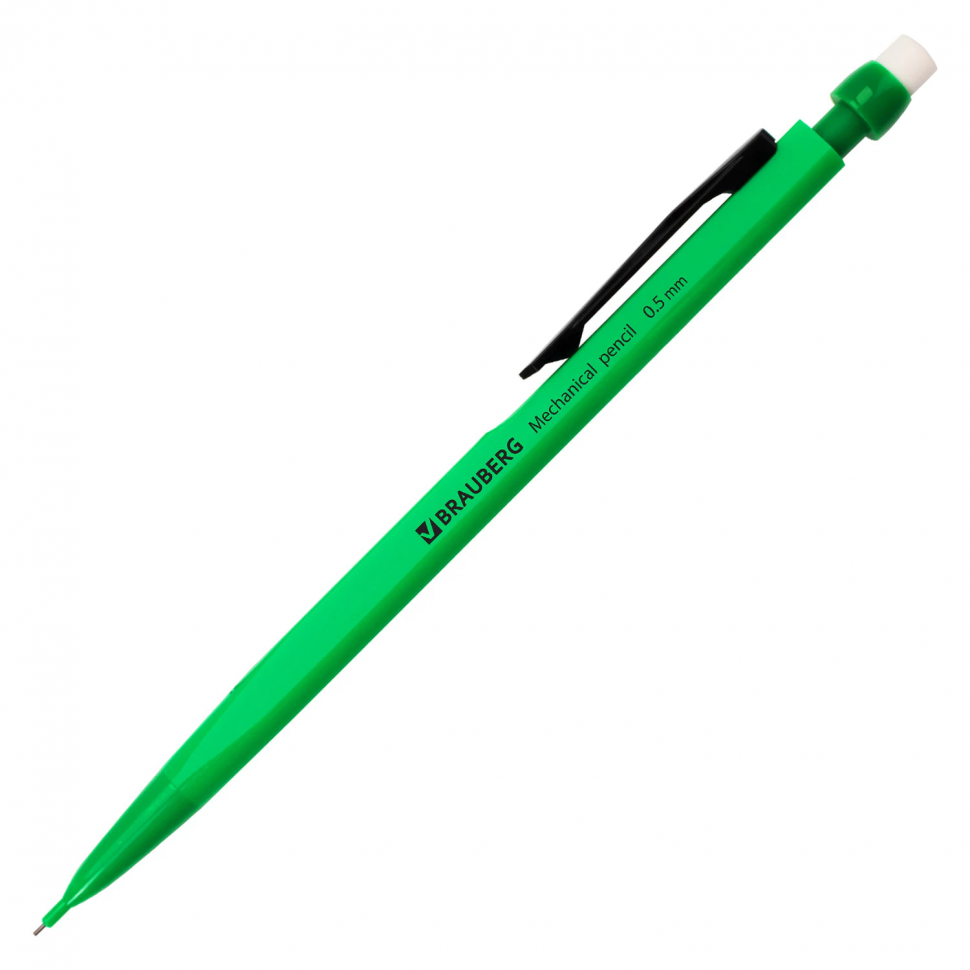 Карандаш механический BRAUBERG Classic с ластиком, твердость HB (ТМ), диаметр грифеля 0,5 мм, 180398