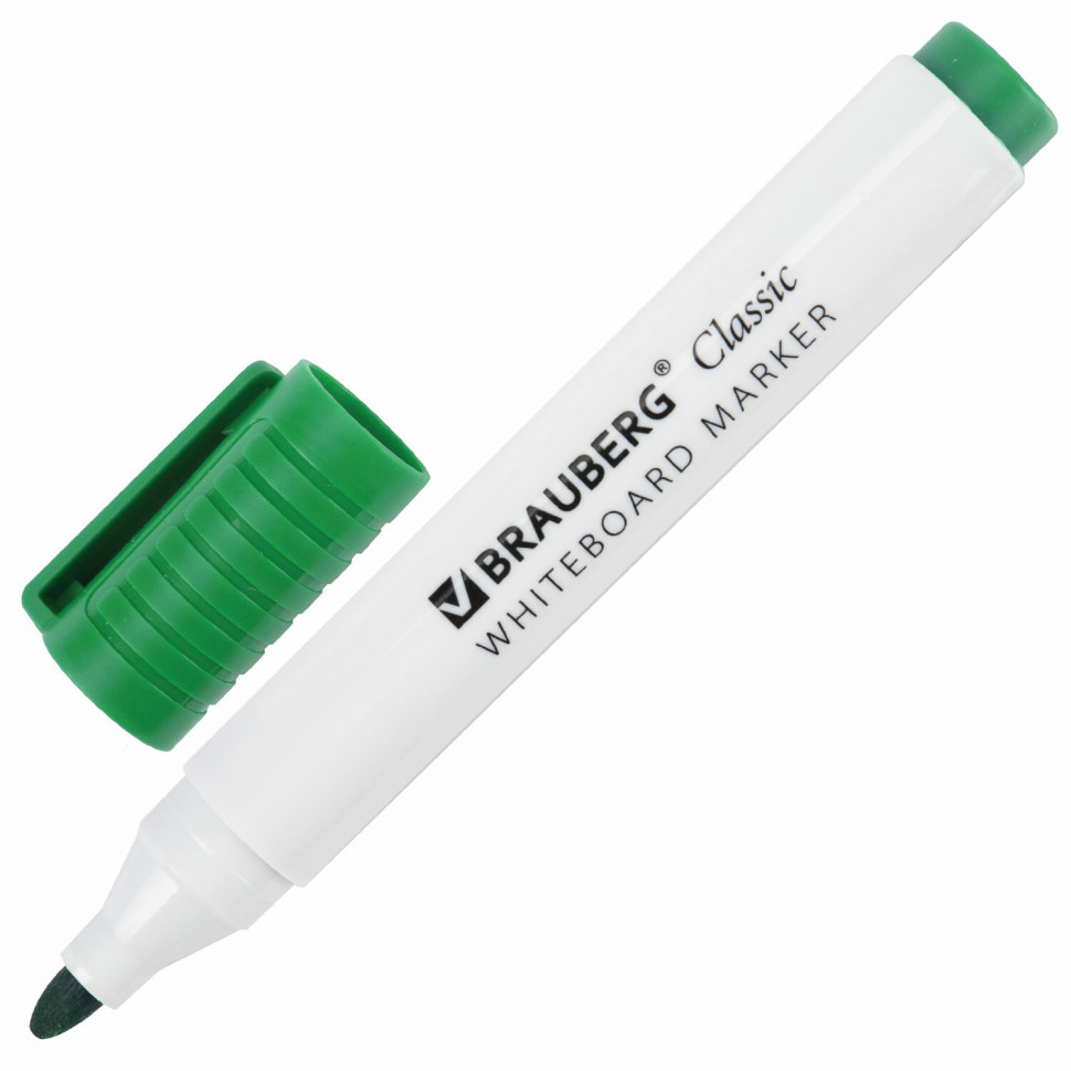 Маркер для досок Lite/Silwerhof PRIME/Brauberg Classic, пишущий узел 1-3 мм, цвет чернил зеленый