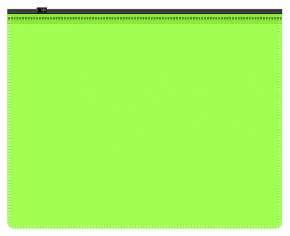 Папка на молнии ZIP Double Neon A5, размер 197 х 246 мм, полипропилен, толщина 0.15 мм, цвет салатовый, цвет молнии черный