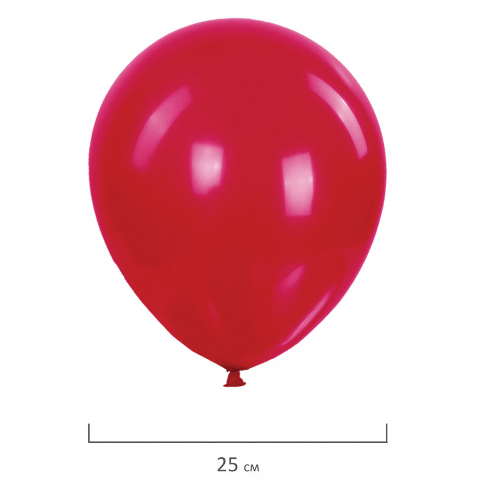 Шары воздушные BRAUBERG KIDS "ЯРКИЕ ЦВЕТА",  диаметр 25 см, уп. 100 штук, 591873
