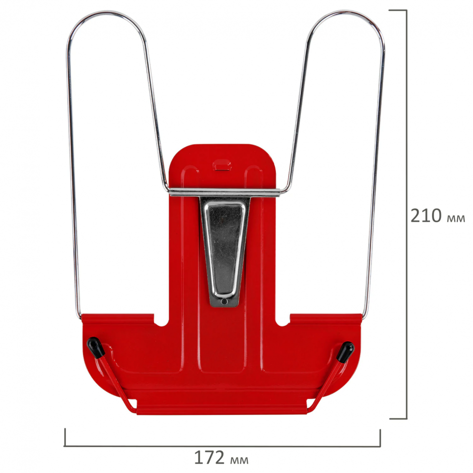 Подставка для книг и учебников BRAUBERG LINE+ металлическая красная, 238070