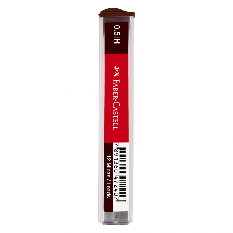 Грифели для механических карандашей Faber-Castell "Polymer", диаметр 0,5 мм, твердость H (Т), уп. 12 штук, FC521511