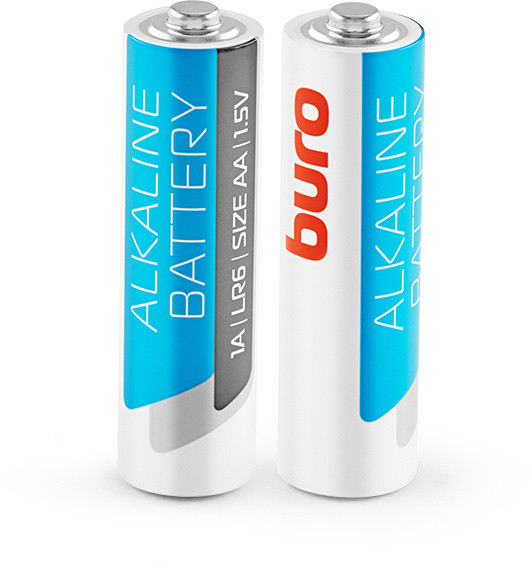 Батарейки щелочные Buro Alkaline LR6 AA, уп. 2 батарейки