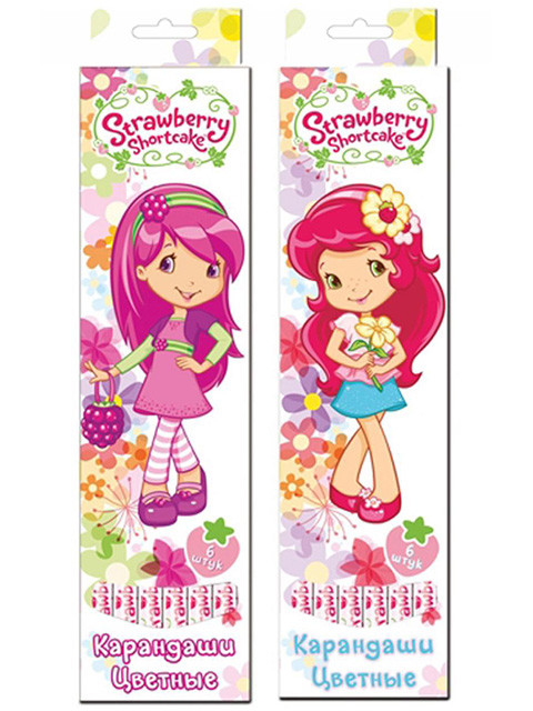 Карандаши цветные Erich Krause Strawberry Shortcake ("Земляничная поляна"), 6 цветов, EK27044