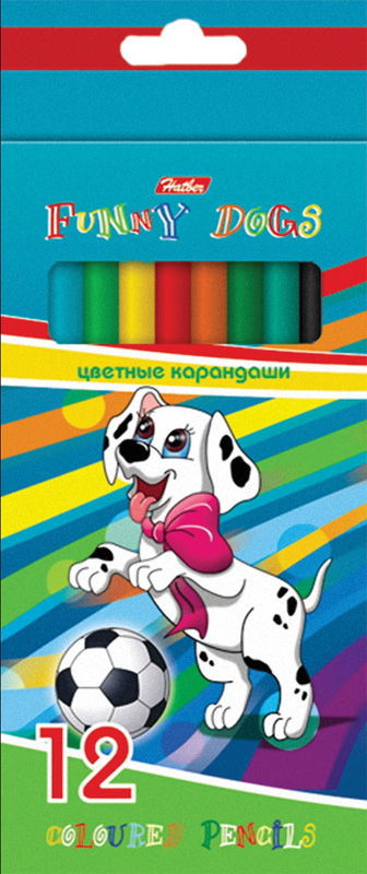 Карандаши "Далматинцы", 12цв., ХАТБЕР 