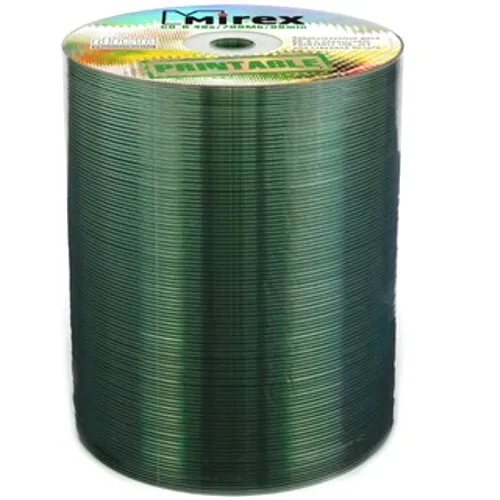 Диск CD-R Mirex 700 Mb 52Х printable с поверхностью для струйной печати, упаковка 100 шт.