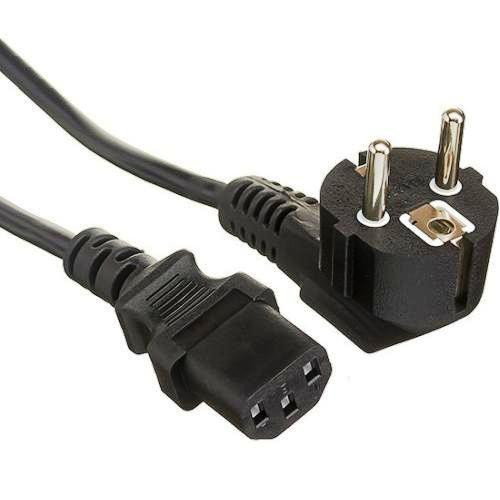 Кабель питания GoPower VDE, угловая евровилка CEE7/7(S22) - IEC C13 на C13, 220В, 3*0.75мм, длина 1.2 метра