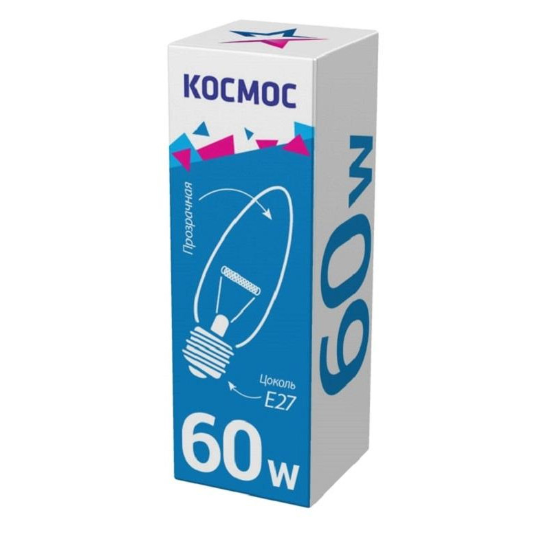 Лампа накаливания Космос 60 ватт, цоколь Е27