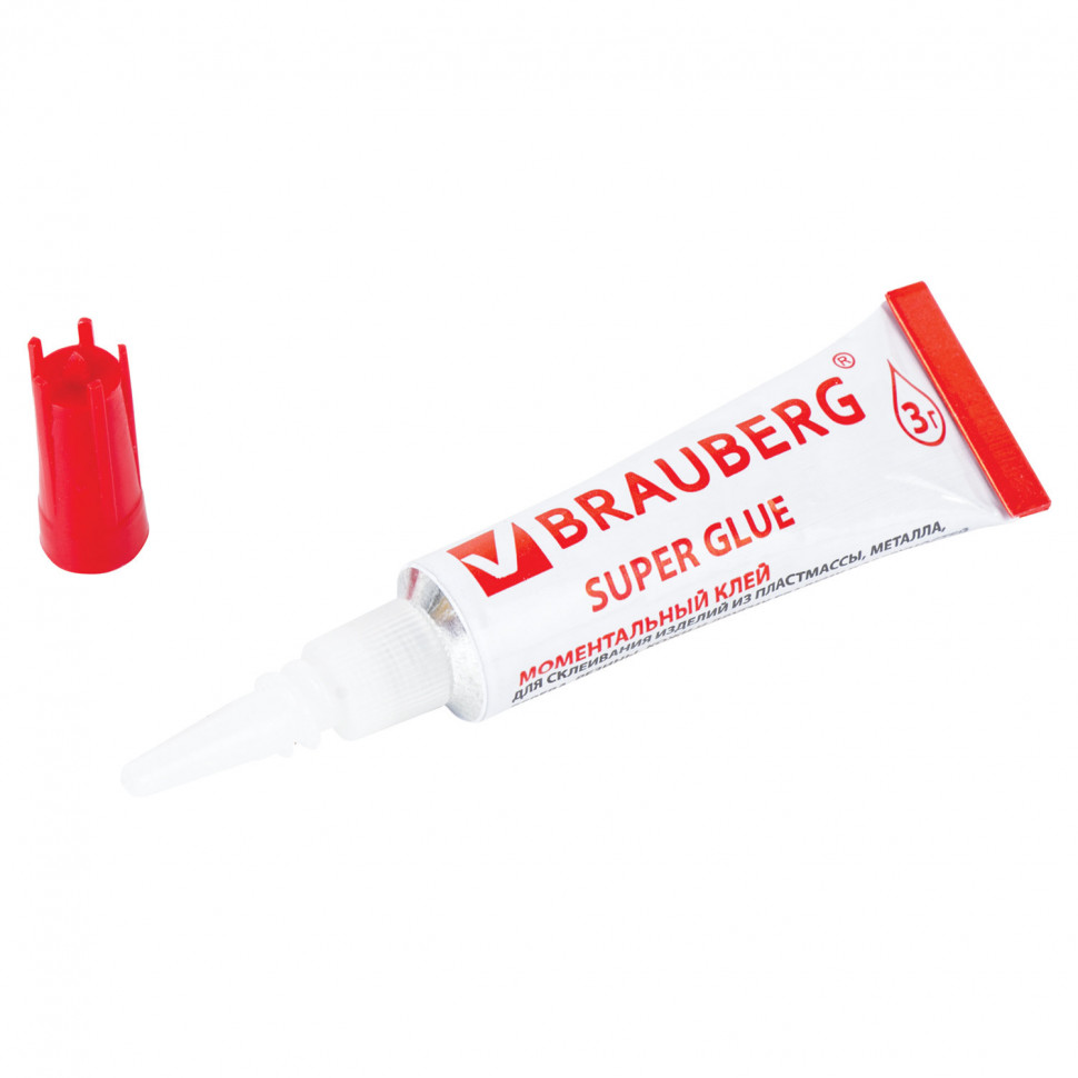 Клей моментальный (суперклей) BRAUBERG, прочный, 3 г, 605566