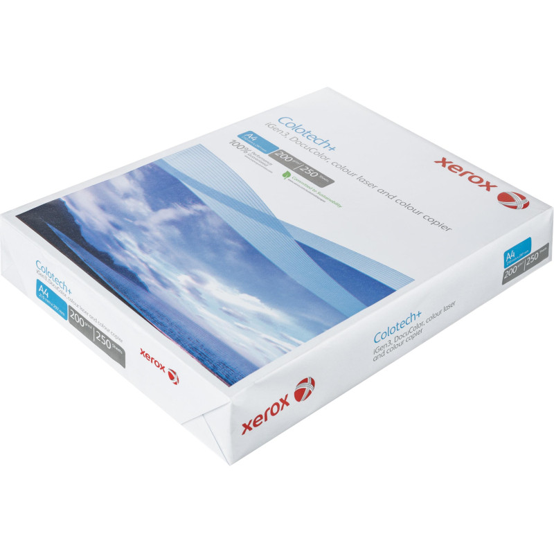 Бумага для полноцветной лазерной печати Xerox Colotech + А4, плотность 200 г/м2, пачка 250 листов, 003R97967/003R94661 