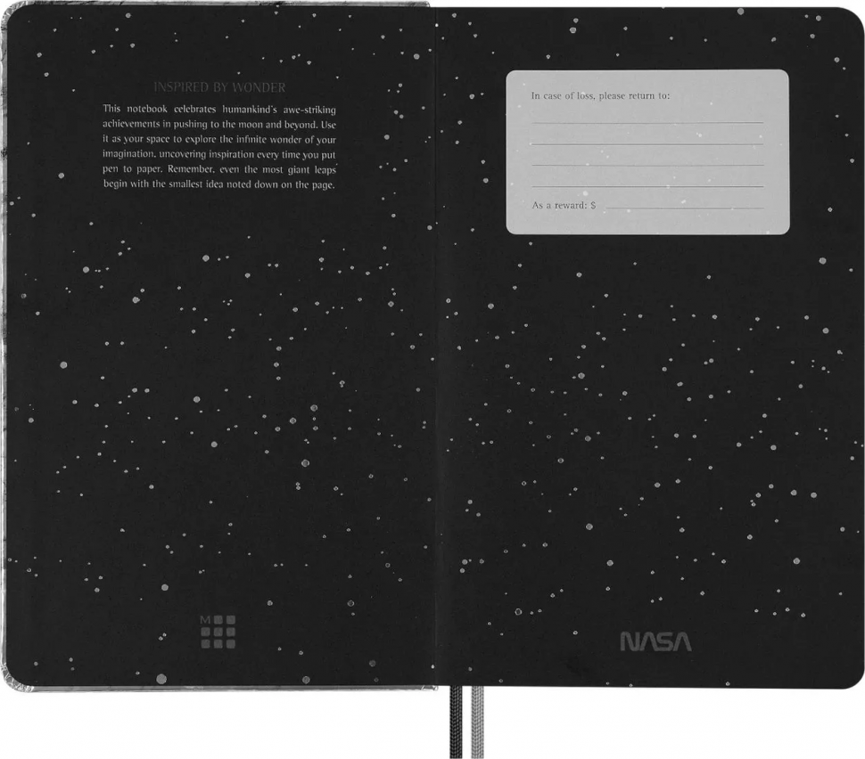 Набор Moleskine Limited Edition NASA-inspired Large - блокнот 130 х 210 мм с линовкой в линию, четыре карандаша и два шильда