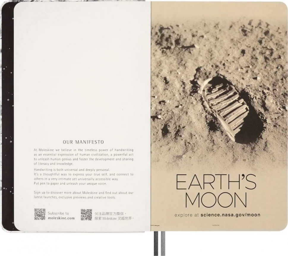 Набор Moleskine Limited Edition NASA-inspired Large - блокнот 130 х 210 мм с линовкой в линию, четыре карандаша и два шильда