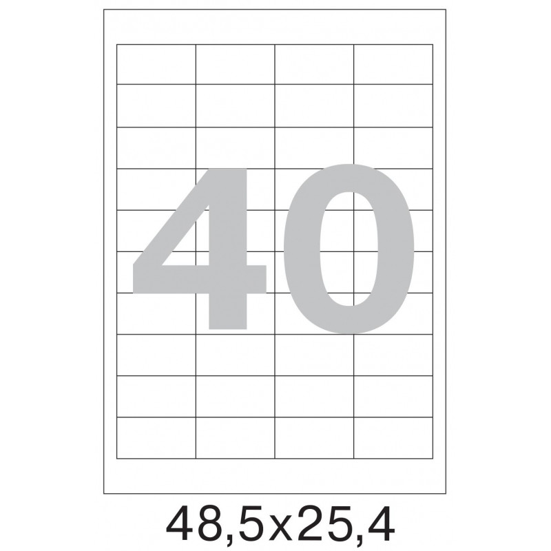 Этикетки самоклеящиеся ProMEGA LABEL 48.5 х 25.4 мм, 40 шт. на листе А4, пачка 100 листов А4
