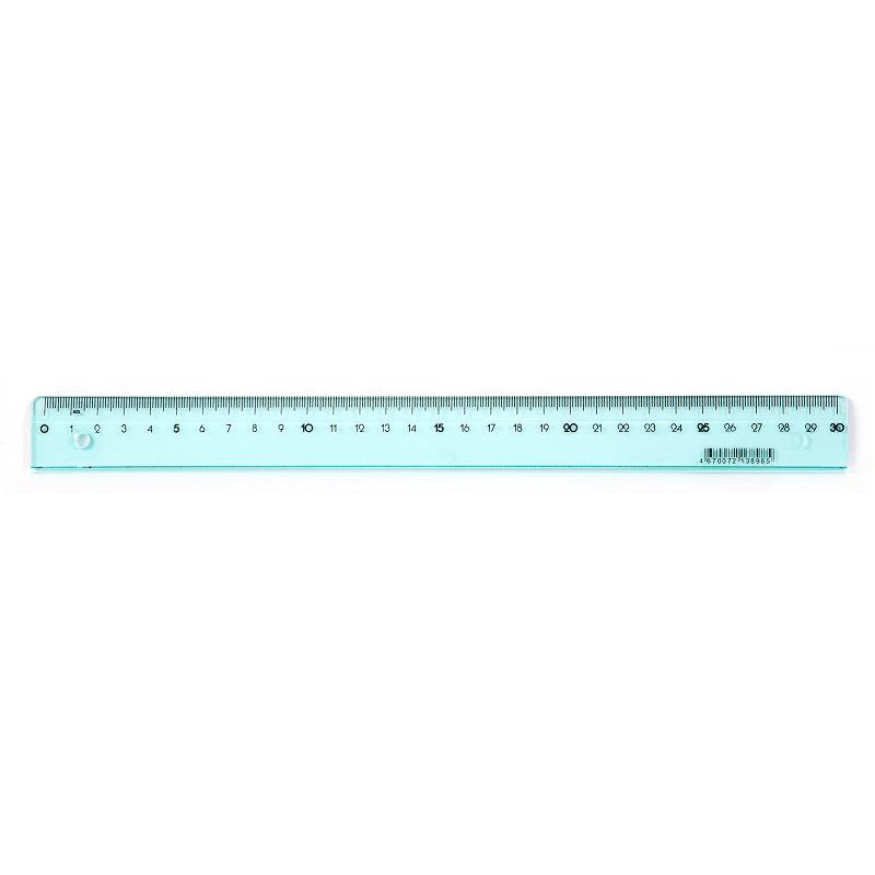 Линейка 30 см Attache Bright Colours прозрачная голубая
