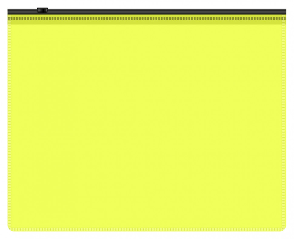 Папка на молнии Double Neon A5, размер 197 х 246 мм, полипропилен, толщина 0.15 мм, цвет желтый, цвет молнии черный