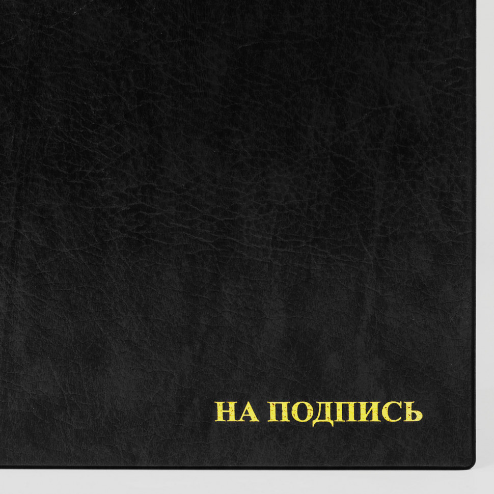 Папка адресная "На подпись" формата А4, увеличенная вместимость до 100 листов, ПВХ, черная
